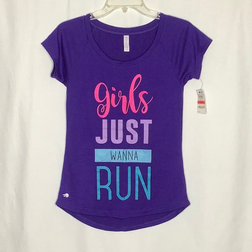 Girls Just Wanna Run Activewear T-Shirt Size XS